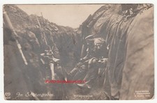 Foto AK Deut.Soldaten Mittagspause im Schützengraben der Westfront  I.WK FP 1915