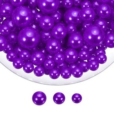 150 Pcs Pearl Bead for Vase Filler, 20/14/10mm Floating Beads Dark Purple 