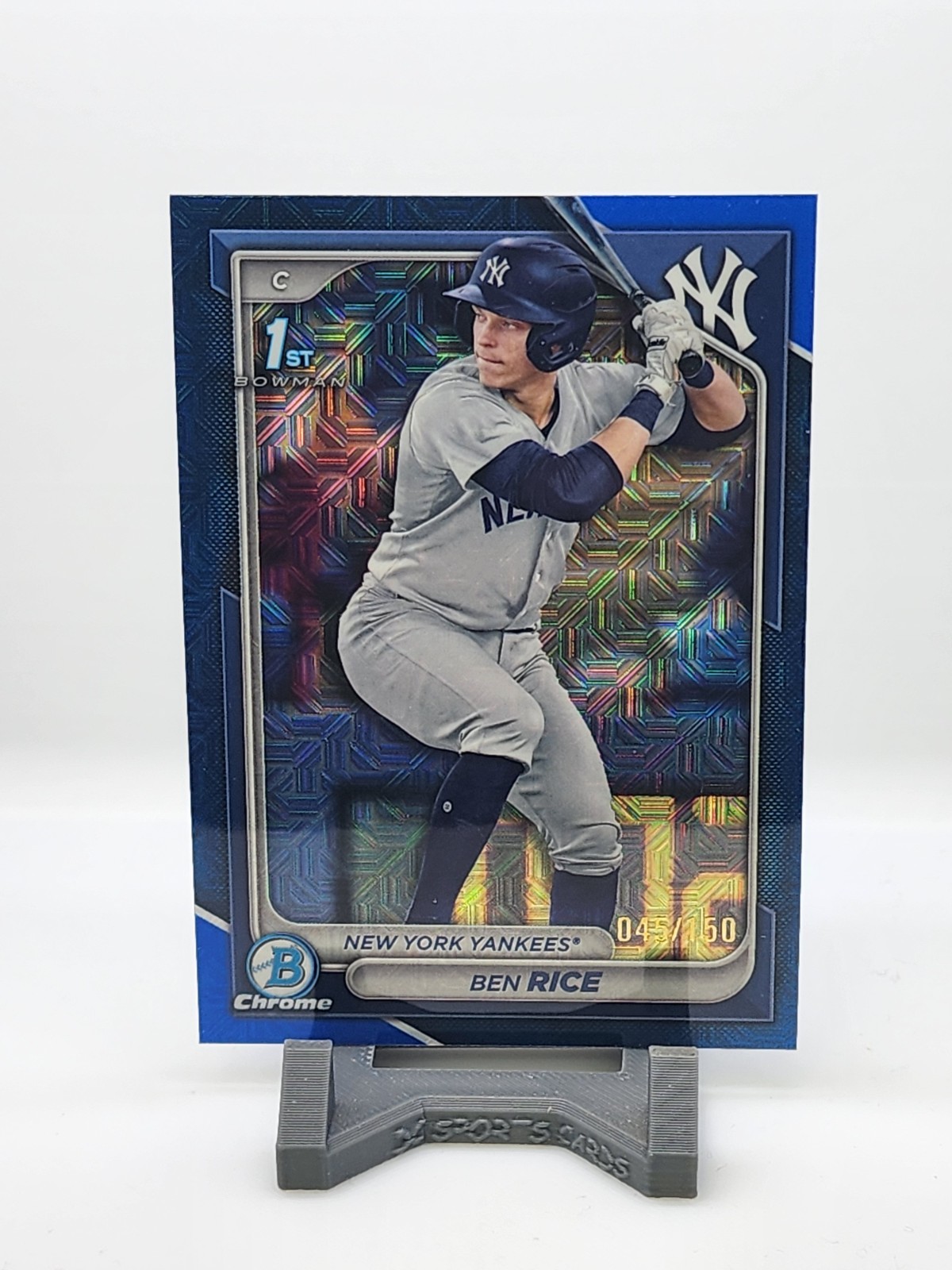 BEN RICE 2024 1ST Bowman Chrome BLUE MOJO REFRACTOR /150 YANKEES - Ben Rice /150