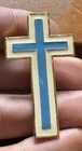 Enamel Badge - Pilgrimage From Nevers To Heavydes - Blue White Cross