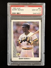 1990 Leaf Barry Bonds Card! Hall of Famer! Graded PSA 10 GEM MINT 🔥🔥🔥