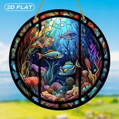Stained Glass Style Coral Reef Acrylic Suncatcher Suncatcher Decoration Gift