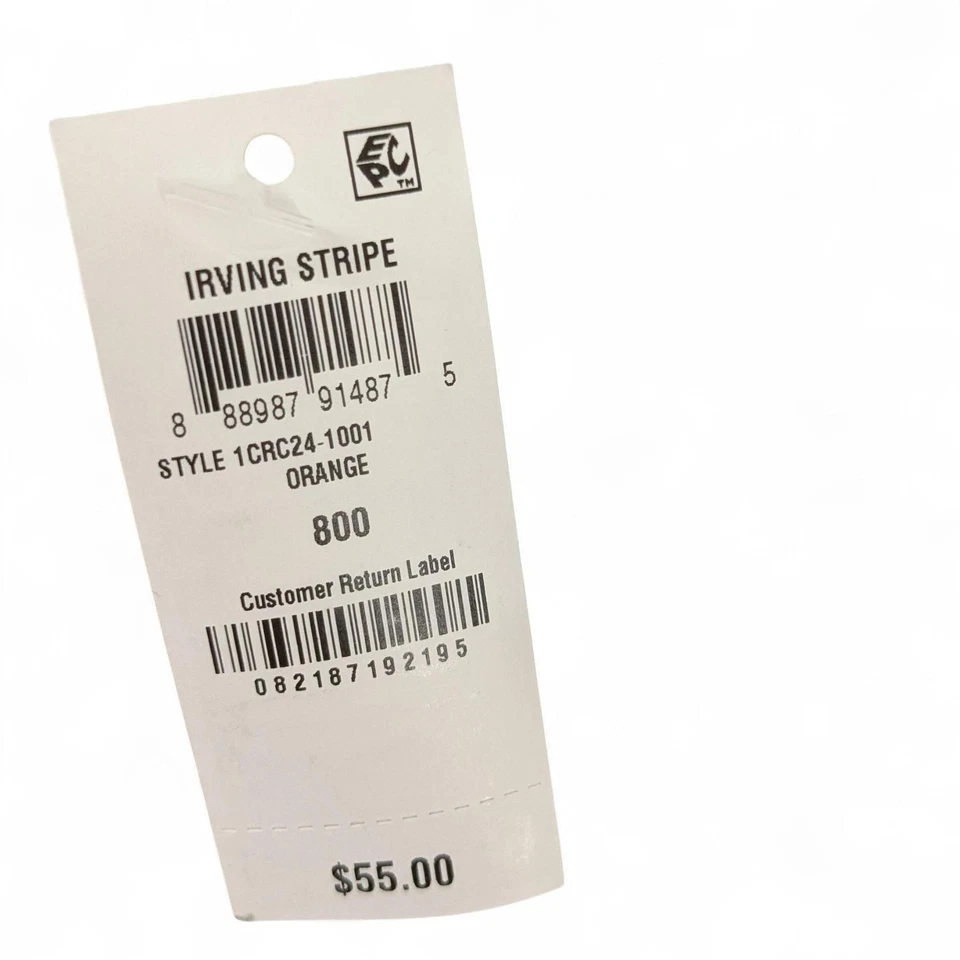 Corbata clásica a rayas Irving Repp Club Room para hombre 3,25" azul marino naranja Foto 3 de 4