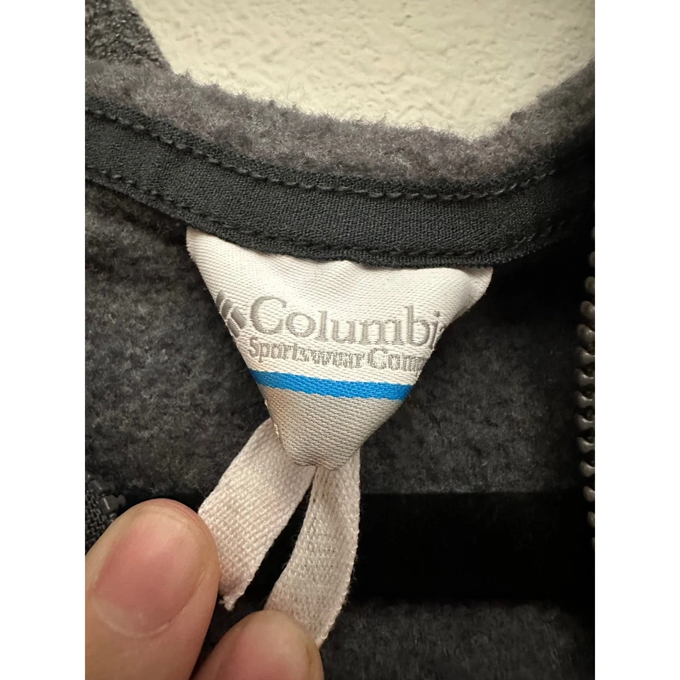 Columbia Womens Small Gray Fleece Hooded Vest Full Zip Sleeveless Jacket Gorp - Image 3 of 4