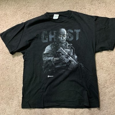 2010 Call Of Duty Modern Warfare 2 - Ghost Shirt - Size L - Black - Rare