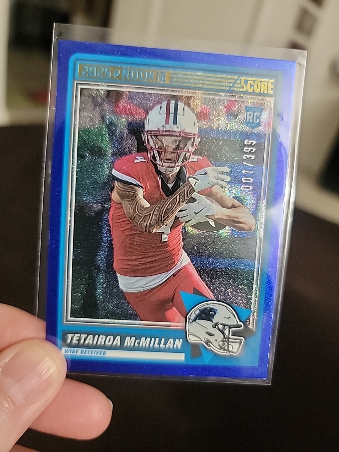 2025 Score - Rookies Tetairoa McMillan #17 Blue Dots /399 (RC)