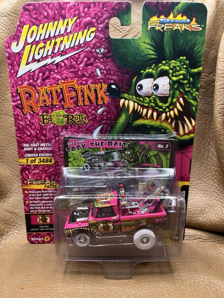 JOHNNY LIGHTNING CHASE RAT FINK CHASE 1/3484 CHEVY GRÚA 65 ROSA!! Foto 4 de 4
