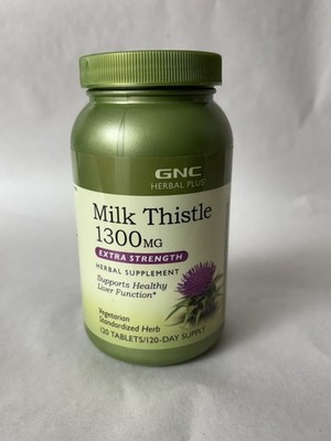 GNC Herbal plus Milk Thistle 1300mg Extra Strength 120 Caplets(exp: 12/2026)
