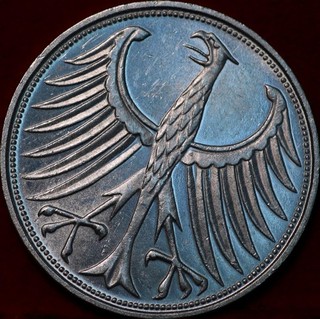 Uncirculated 1951 Germany 5 Mark Silver Foreign Coin