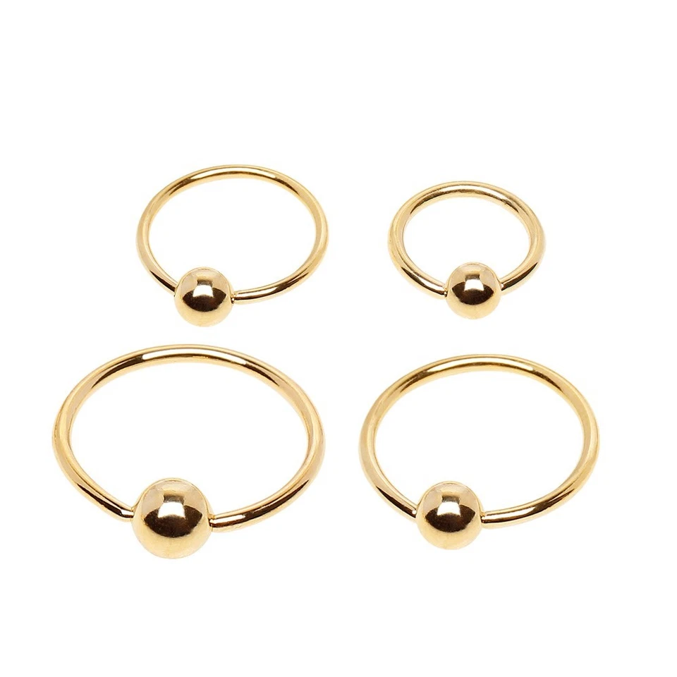 Gold Plated 316L Surgical Steel Captive Bead Ring - Image 4 of 4