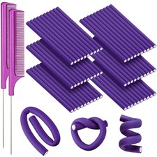 60 Pieces Flexible Curling Rods Hair Curlers Rollers Twist Flexi No Heat Rods...