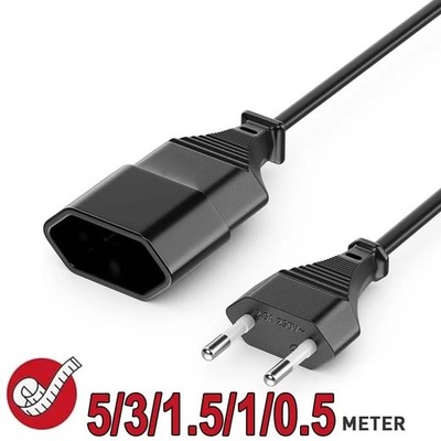 Schuko to IEC C13 EU Power Extension Cord   US Plug, 0.5 196.85 in