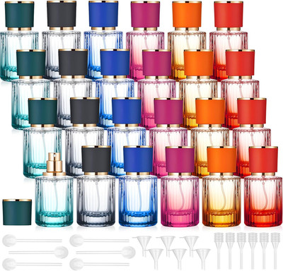 24 Pcs Refillable Travel Perfume Spray Bottles Set for Men & Women 30ml