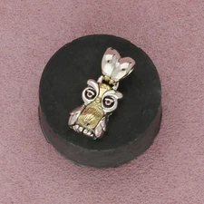 saint by sarah jane sterling silver & 18k gold ruby eyes wise owl pendant