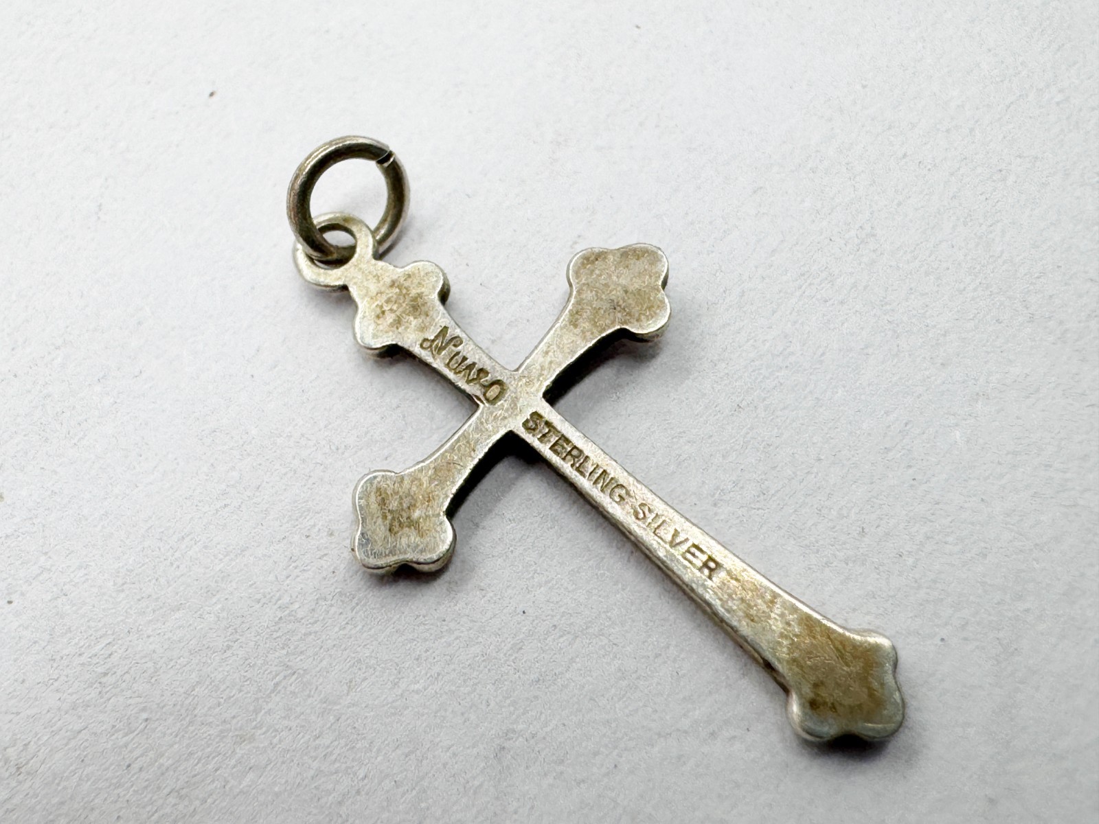 VINTAGE SOLID SILVER GOTHIC FINE MADE SMALL CROSS… - image 4