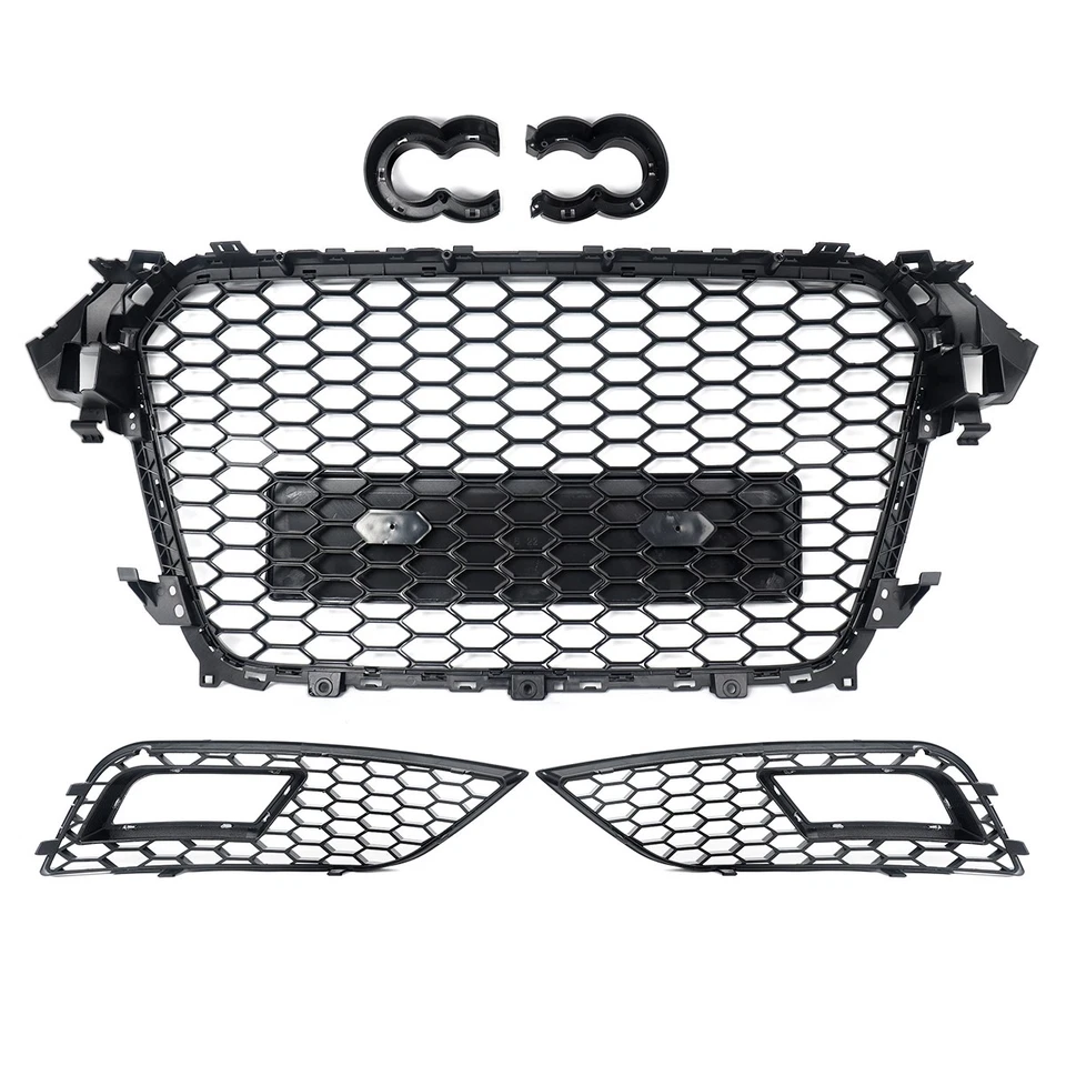 RS4 Look Front Lower Bumper Grille Fog Light Grill Fits 2013-2016 Audi A4 B8.5 Foto 3 de 4