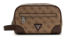 GUESS trousse de toilette Milano Small Necessaire Beige / Cognac