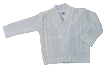 Baby Junge Jacke Strickjacke  Jäckchen Gr. 80 Taufe weiß elegant festlich 9-12 M