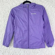 Columbia Purple Hooded Lightweight Jacket Windbreaker Kids Girls Boys Size M