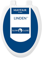 Linden Slow Close Toilet Seat, Non Slip Heavy Duty Wood, Easy Install, Elongated