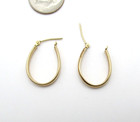 14K Yellow Gold Oval Hoop Earrings 0.9 Gr [E371] — photo 5