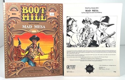 Vtg 1981 TSR Boot Hill RPG Wild West Module MAD MESA BH1 Western Cowboy 7701