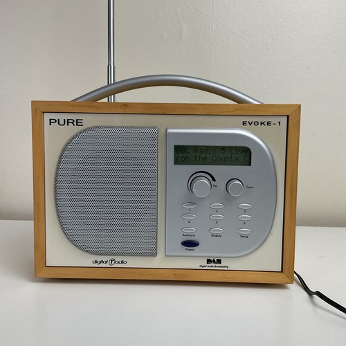 PURE Evoke 1 DAB/FM Digital Radio – Maple Wood Finish - Good Working Condition