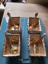 Birmingham 1895 Set Of Four Silver Salts By Henry Matthews