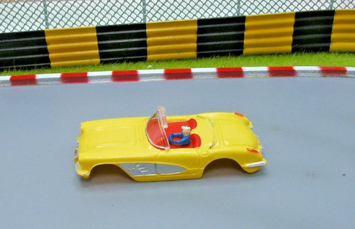 vintage aurora vibrator corvette hardtop ho slot car body w/ convertible parts