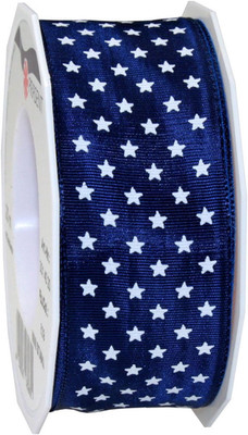 Mini Stars Ribbon, 1 1/2 by 22-Yard, Royal Blue