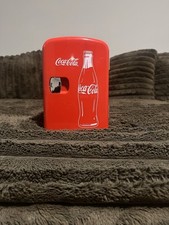 Coca-Cola Red & White Mini Cooler with Bottle Graphic Soda Theme