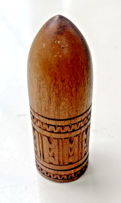 Vintage Treen geschnitzte Holz Faden Spule Spulenkoffer - 7 cm hoch