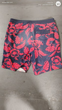 O'Neill Men's 34 Blue Red Floral Tropical Board Shorts Drawstring Pockets