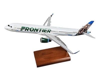 Frontier Airlines Airbus A321-200 Otto Owl N701FR Desk Model 1/100 SC Airplane