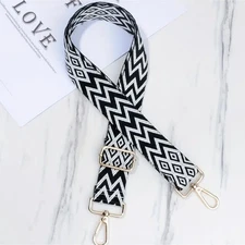Belt/Shoulder Bag Strap Adjustable Replacement Strap Accessory Black and White