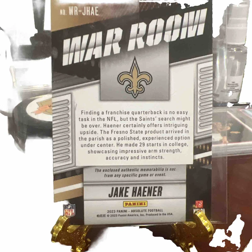 2023 Panini Absolute - War Room Materials Holo Silver #WR-JHAE Jake Haener /199 - Image 2 of 2
