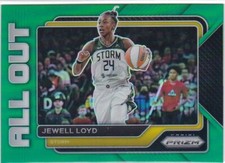 2023 Prizm WNBA GREEN REFRACTOR ALL OUT #7 JEWELL LOYD
