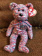 Ty Beanie Baby USA 2000 Retired Bear Patriotic 4th of July Red White Blue w Tags