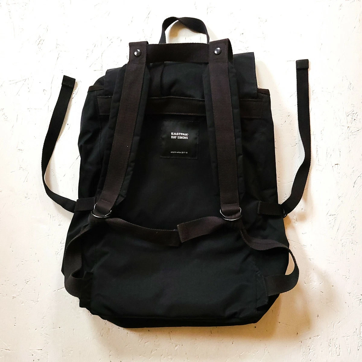 Raf Simons x Eastpak Topload Large Black Nylon Backpack EK05D82S