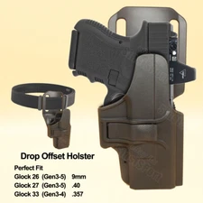 Drop Offset Tactical Holster Fits Glock 26 27 33 9mm 40 357 Gen 3 5 OWB Carry