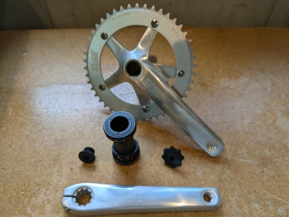 G2U Suzue Promax Crankset  170mm 24mm Spindle 2Piece Silver 46T 18 - Image 2 of 4