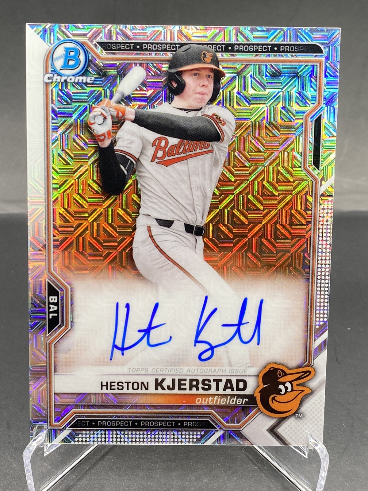 2021 Bowman Chrome - Heston Kjerstad Mega Mojo Refractor Autograph BMA-HK