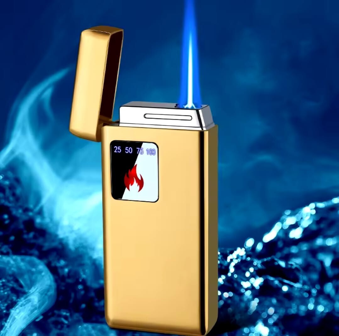 Unique Blue Jet Torch Windproof Digital Display Touch Cigare