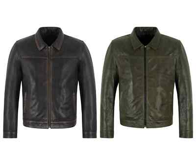 Herren Klassisch Kragen Leger Lederjacke Retro Street Inspiriert Stil Jacke