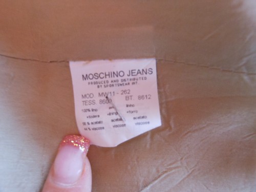 Vtg 90s MOSCHINO Womens Linen Tailored Occasion Formal Blazer Jacket sz 12 AF64 - Picture 11 of 12