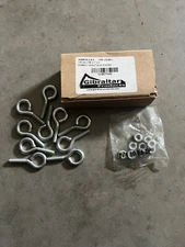 Eyebolt Zinc Plated 1/4-20 x 1" x 7/8" x 2". Pack of 10. Made In USA