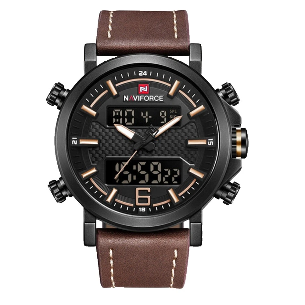 Banda de cuero de imitación Sport Naviforce Relojes de pulsera