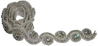 The Buckle Boutique Rhinestone And Hand Beaded Scalloped Bridal Trim With Hotfix The Buckle Boutique Rhinestone And Hand Beaded Scalloped Bridal Trim With Hotfix