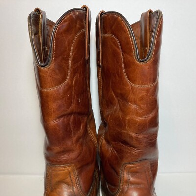 J CHISHOLM Cowboy Boots Brown Distressed Leather Mens Size  display picture 2