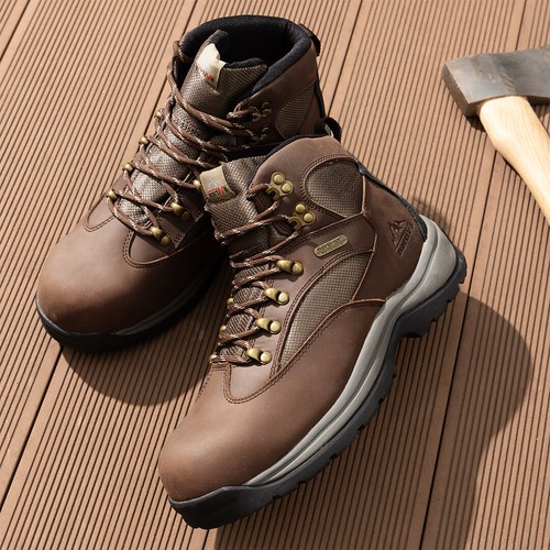 NORTIV 8 Men's Steel Toe Boots Work Safety Protection Waterproof Leather Shoes - Picture 17 of 20